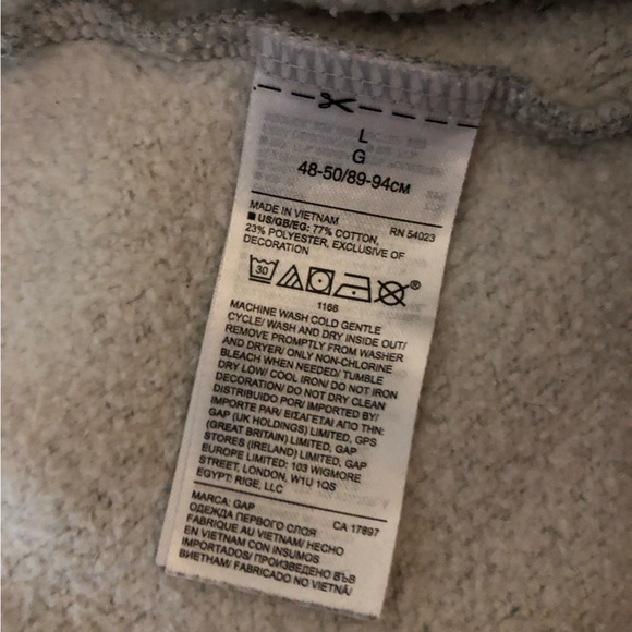 GAP embroidered long sleeve Heather gray oversized sweatshirt size L - Picture 4 of 8